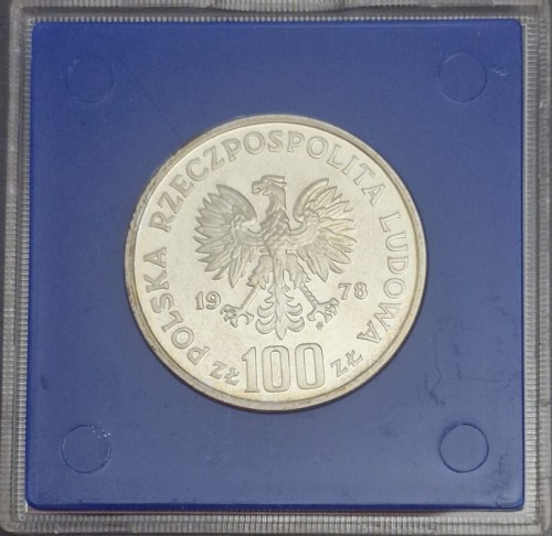 Moneta 100 zł Janusz Korczak 1978 awers