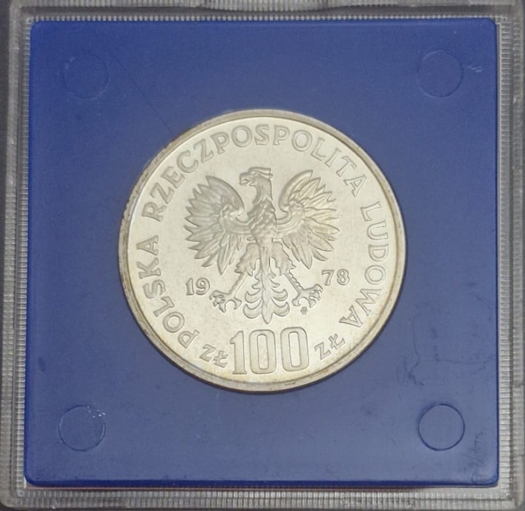 Moneta 100 zł Janusz Korczak 1978 awers