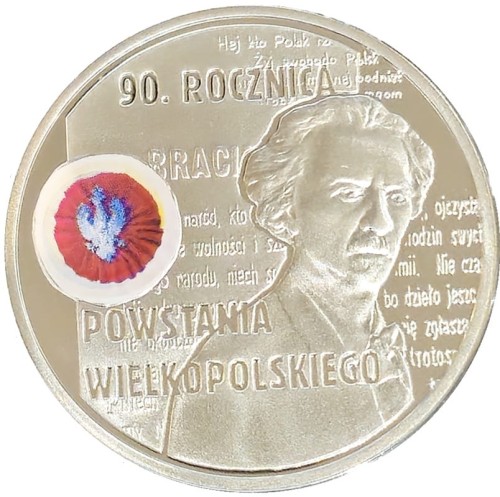 Moneta 10 zł 90. rocznica Powstania Wielkopolskiego 2008 rewers