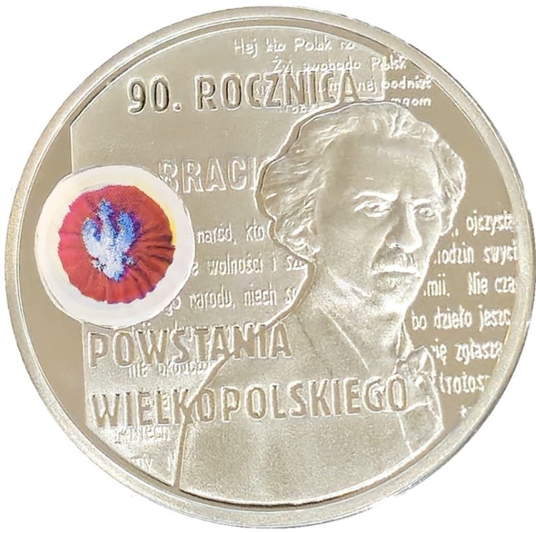 Moneta 10 zł 90. rocznica Powstania Wielkopolskiego 2008 rewers