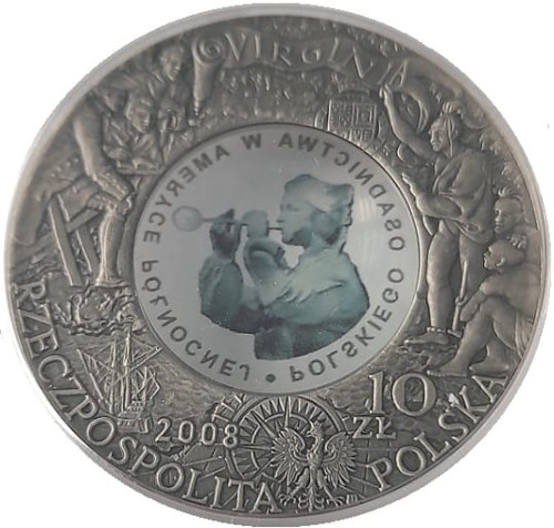 Moneta 10 zł 400. rocz. osadnictwa w Ameryce Północnej 2008