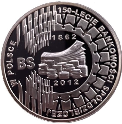 Moneta 10 zł 150-lecie Bankowości spółdzielczej w Polsce 2012 rewers