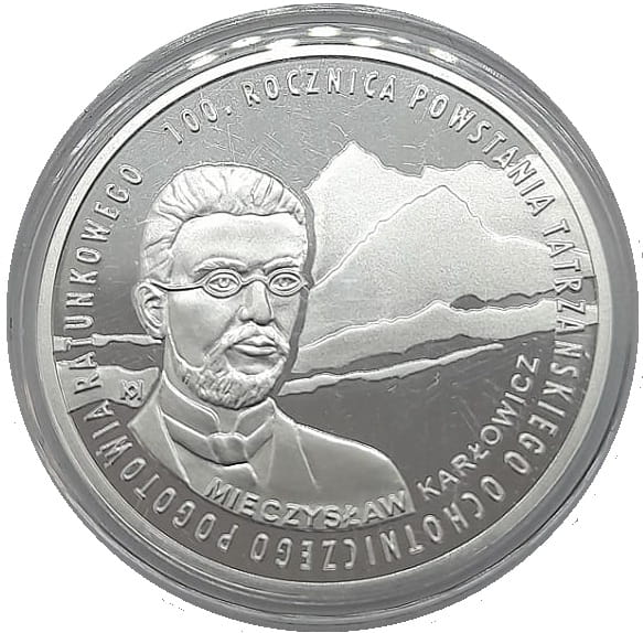 Moneta 10 zł 100. rocznica TOPR 2009 rewers