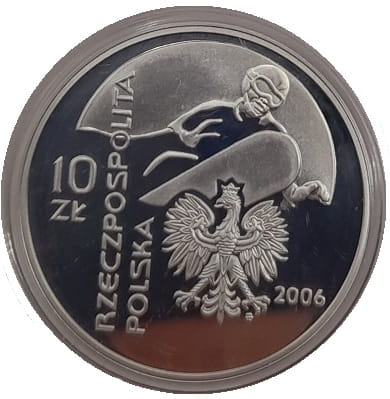 Moneta 10 zł Zimowe Igrzyska Turyn 2006 awers