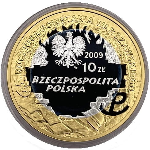 Moneta 10 zł Krzysztof Kamil Baczyński 2009 awers