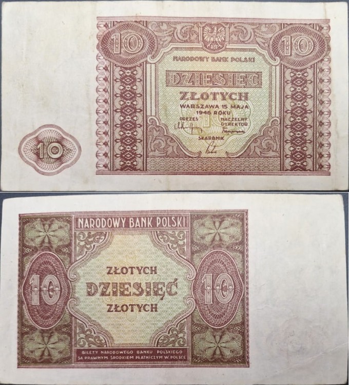 Banknot 10 złotych 1946