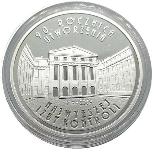 Moneta 10 zł 90 rocznica Powstania NIK 2009 awers