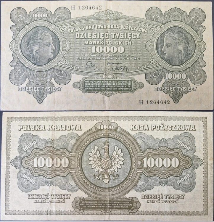 Banknot 10000 marek polskich 1922