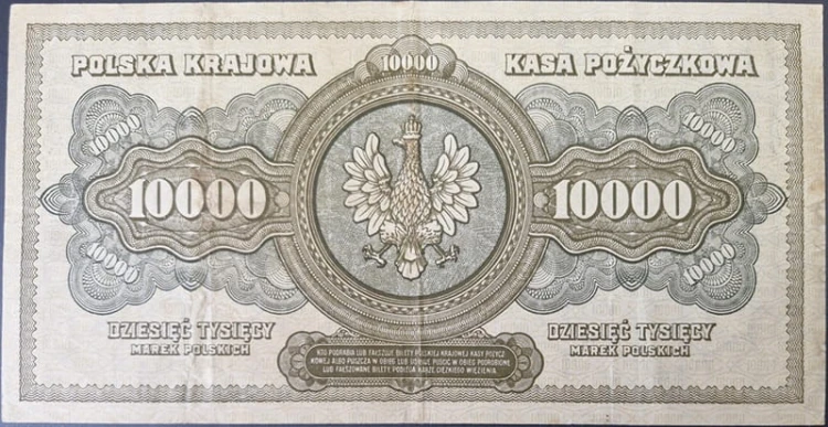 Banknot 10000 marek polskich 1922 awers