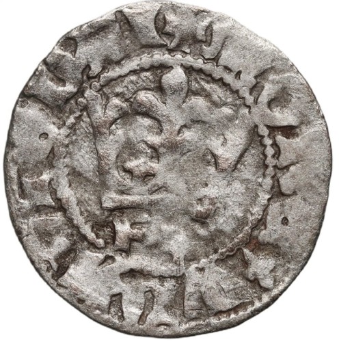 Moneta półgrosz koronny Władysław II Jagiełło Kraków reers