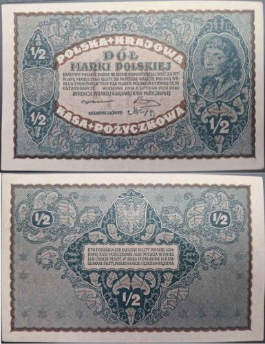 Banknot 1/2 marki 1919