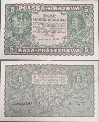 Banknot 5 marek 1919
