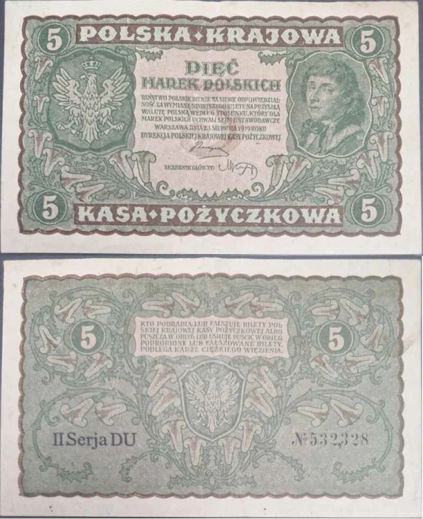 Banknot 5 marek 1919