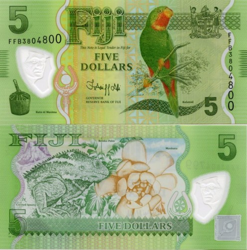 Fidżi banknot 5 dolarów 2012