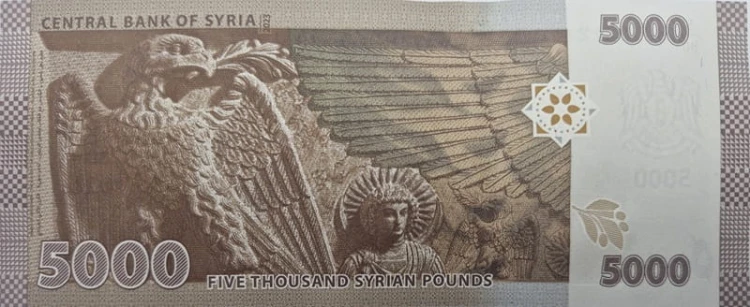 Syria banknot 5000 funtów 2023 rewers