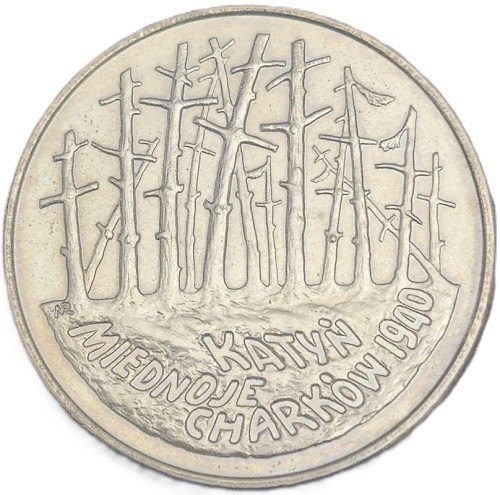 Moneta okolicznościowa 2 zł 1995 Katyń rewers