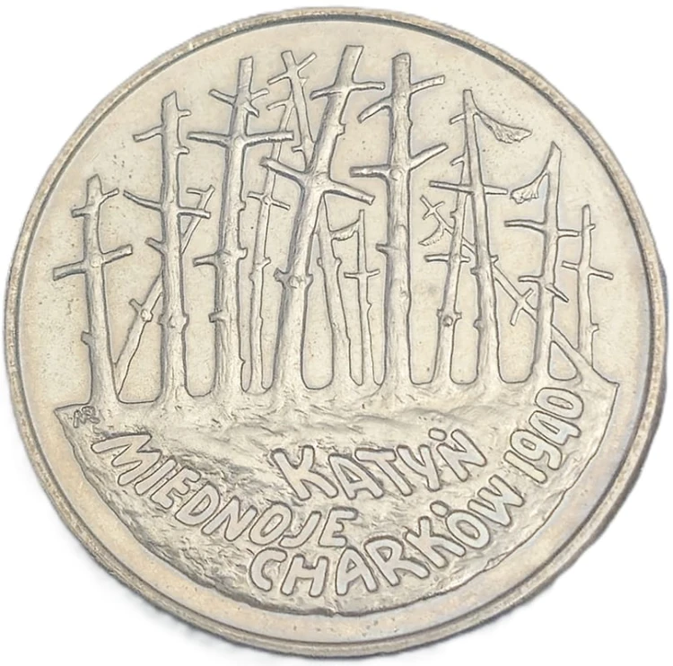 Moneta okolicznościowa 2 zł 1995 Katyń rewers