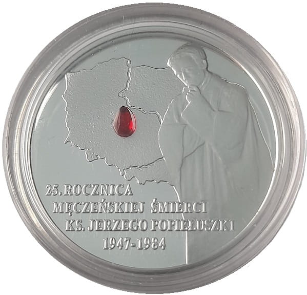 Moneta 10 zł 25. rocznica śmierci ks. Jerzego Popiełuszki 2009 rewers