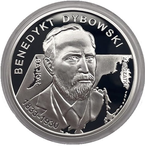 Moneta 10 zł Benedykt Dybowski 2010 rewers