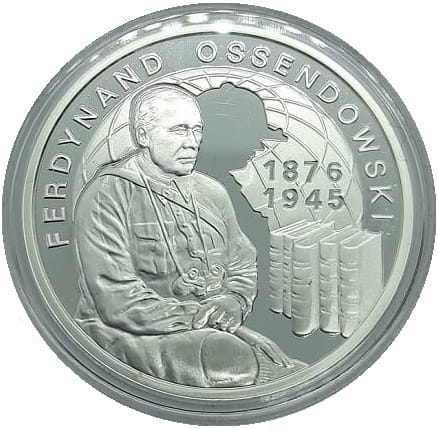 Moneta 10 zł Ferdynand Ossendowski 2011 rewers