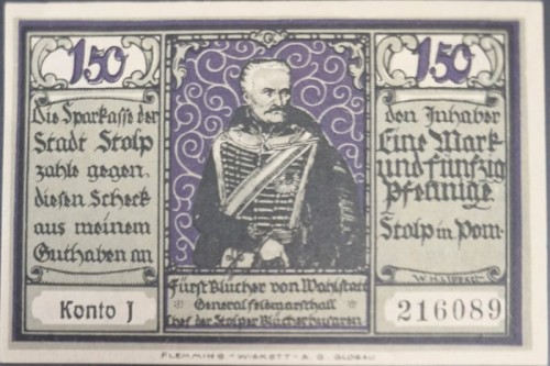 Słupsk - Stolp 1,5 marki 1922 awers