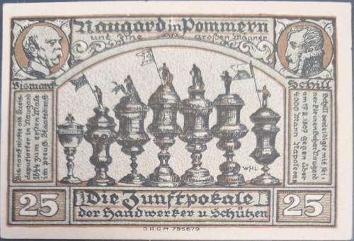 Nowogard - Naugard 25 pfenningów 1922 rewers