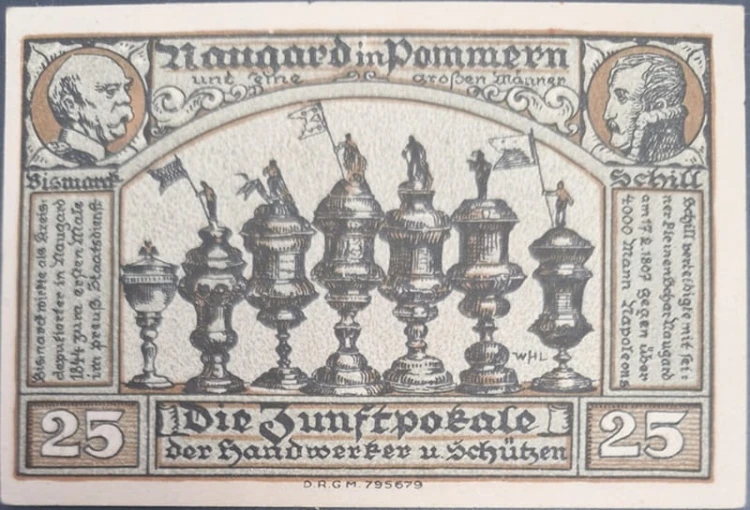 Nowogard - Naugard 25 pfenningów 1922 rewers