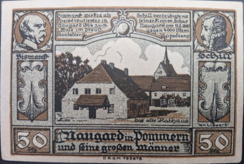 Nowogard - Naugard 50 pfenningów 1922 rewers