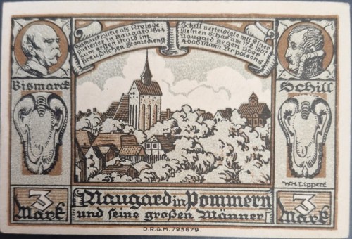 Nowogard - Naugard 3 marka 1922 rewers