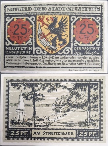 Szczecinek - Neustettin 25 pfenningów 1922