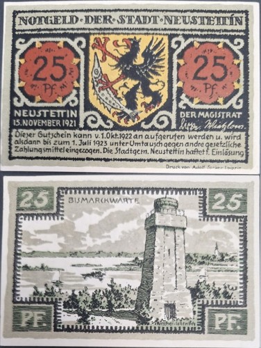 Szczecinek - Neustettin 25 pfenningów 1922