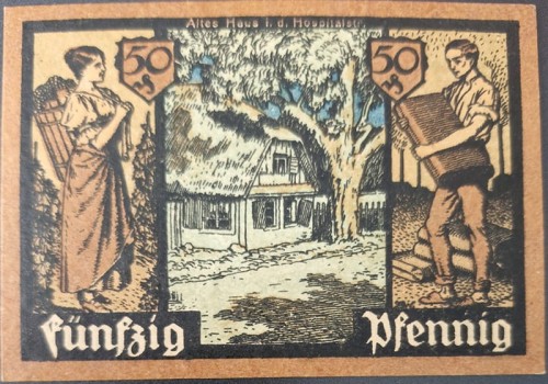 Zielona Góra - Grünberg 50 pfenningów 1921 Chata rewers