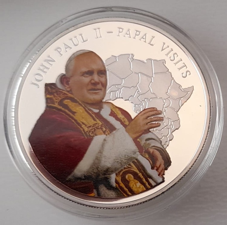 5 dolarów Jan Paweł II Liberia 2005 rewers