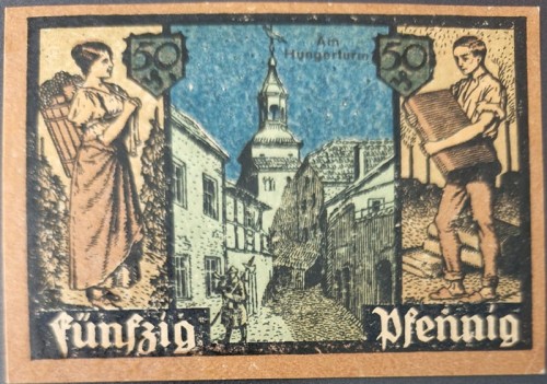 Zielona Góra - Grünberg 50 pfenningów 1921 Wieża awers