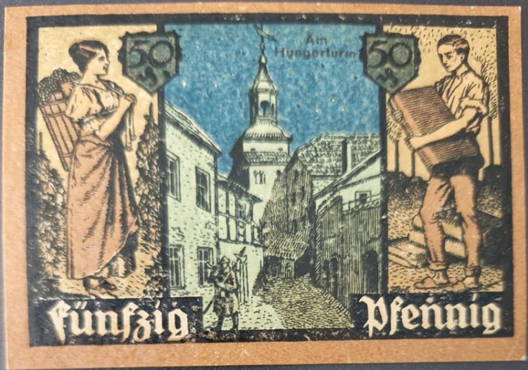 Zielona Góra - Grünberg 50 pfenningów 1921 Wieża awers