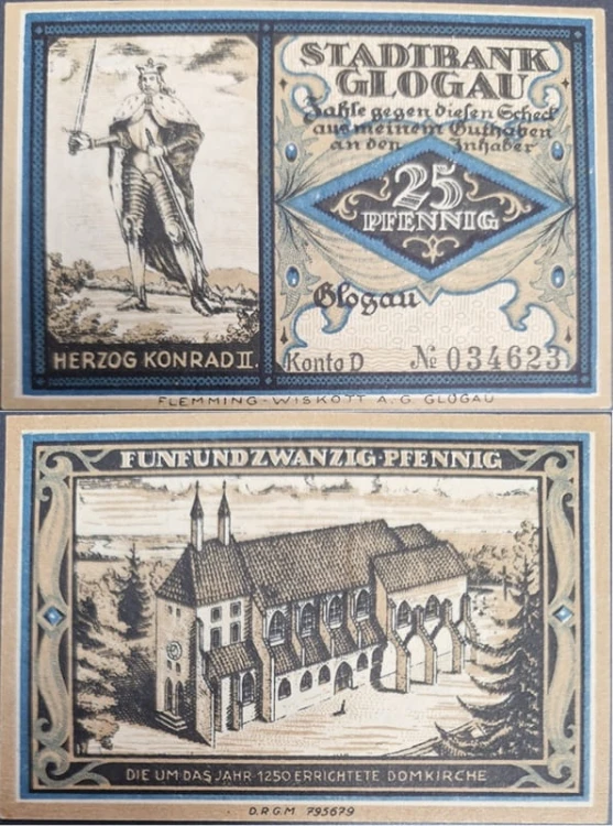 Głogów Stadtbank Glogau 25 pfenningów 1921