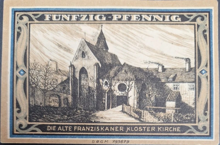 Głogów - Glogau 50 pfenningów 1921 awers