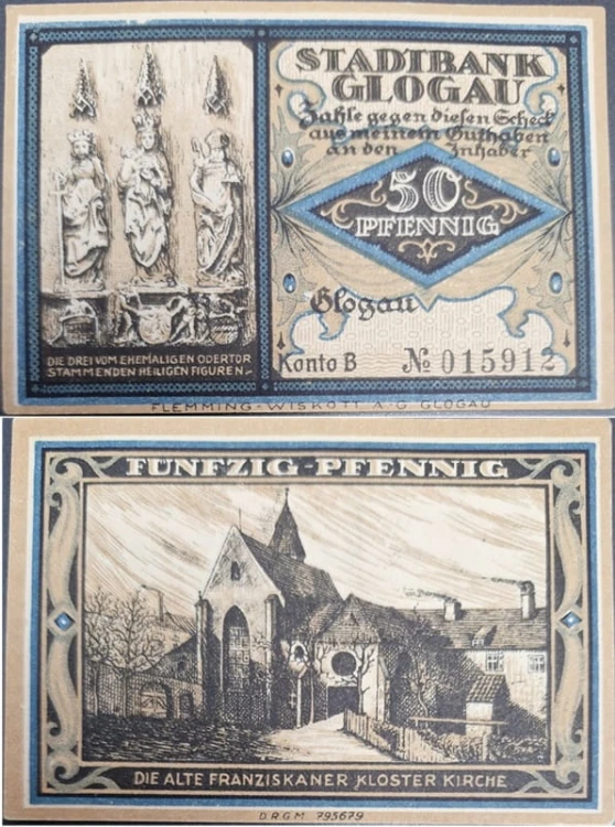 Głogów - Glogau 50 pfenningów 1921