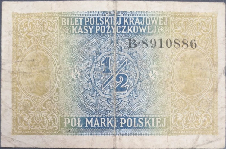 1/2 marki polskich 1917 generał rewers