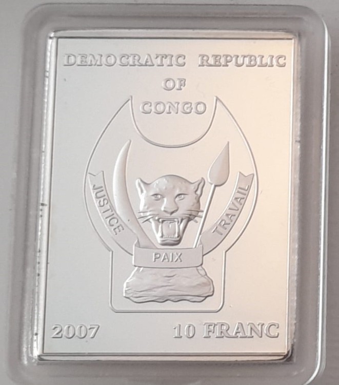 10 Franków Jan Paweł II Kongo 2007 r. rewers