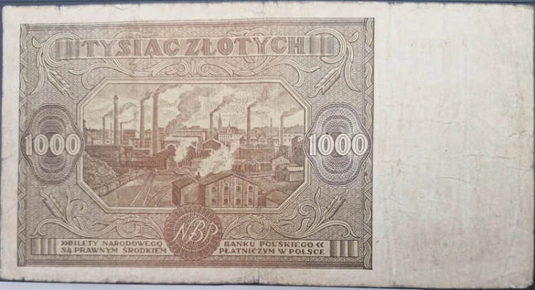 Banknot 1000 zł 1946 awers