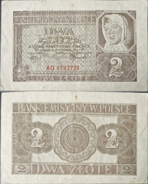 Banknot 2 złote 1941