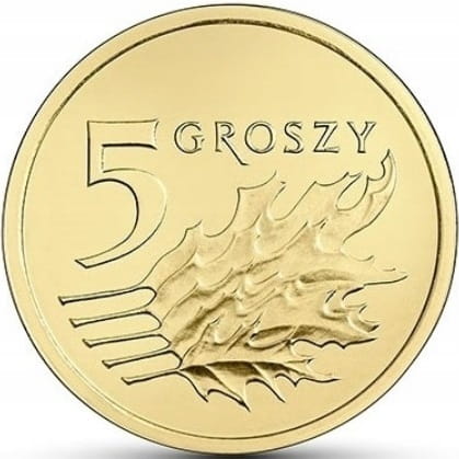 Moneta 5 groszy 2021 r. rewers