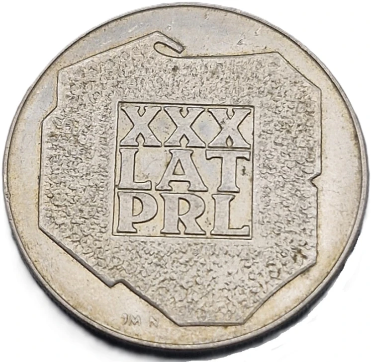 Moneta 200 zł XXX lat PRL Mapa 1974 stan 2 awers