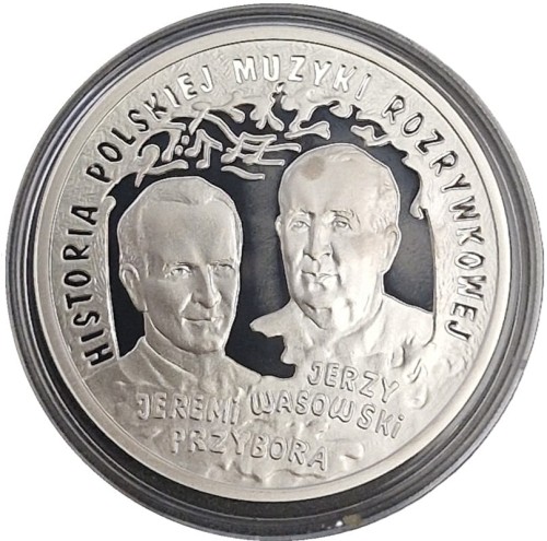 Moneta 10 zł Jeremi Przybora Jerzy Wasowski 2011 rewers