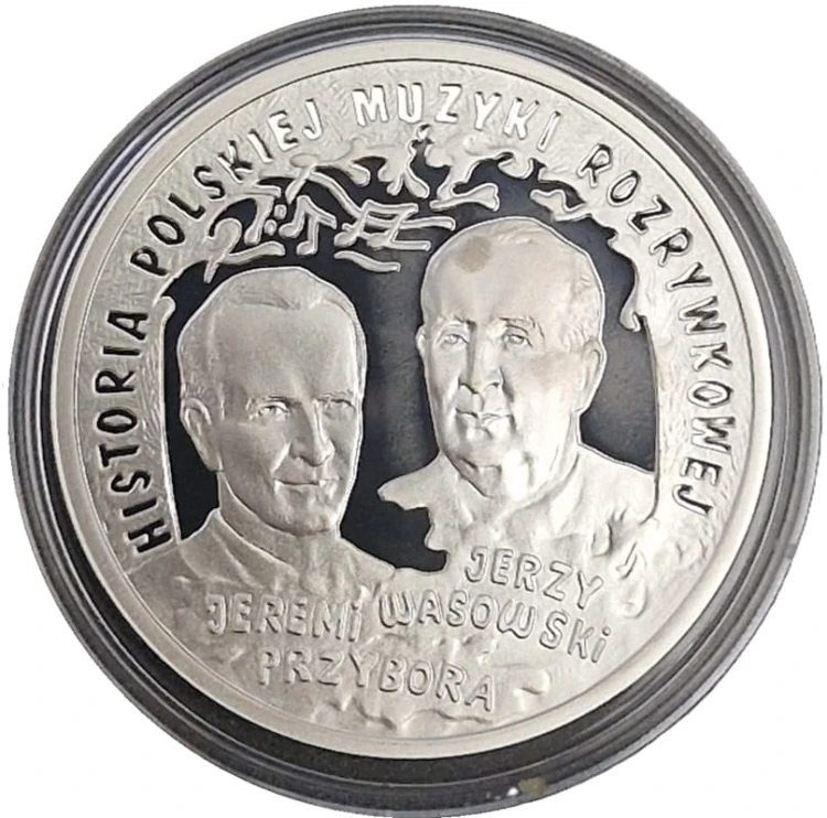 Moneta 10 zł Jeremi Przybora Jerzy Wasowski 2011 rewers