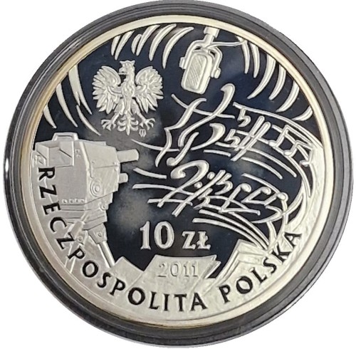 Moneta 10 zł Jeremi Przybora Jerzy Wasowski 2011 awers