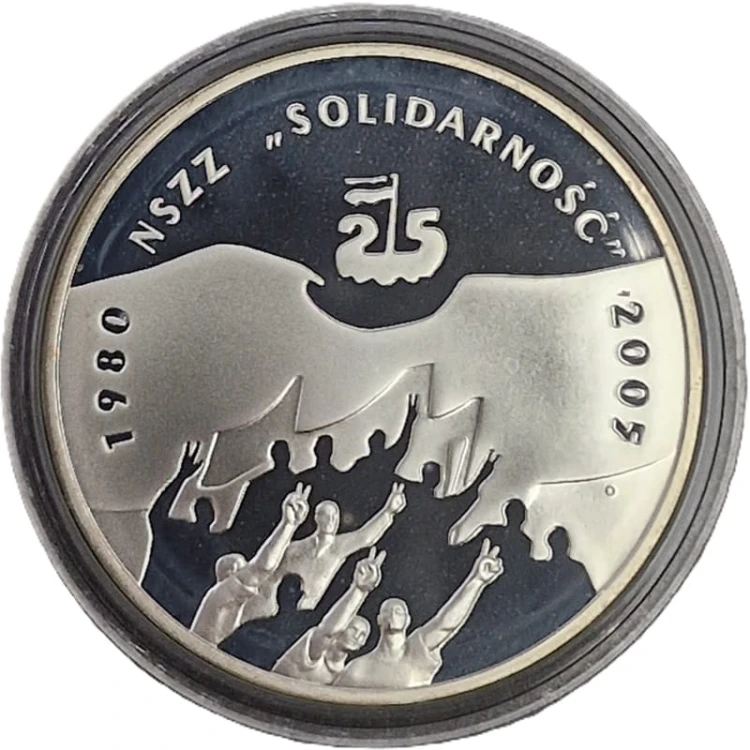 Moneta 10 zł 25 lat Solidarności 2005 rewers