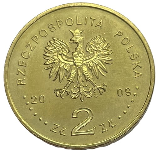 Moneta 2 zł Polacy Ratują Żydów Żegota 2009 awers