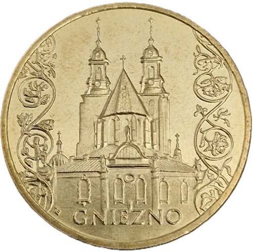 Moneta okolicznościowa 2 zł Gniezno 2005 rewers